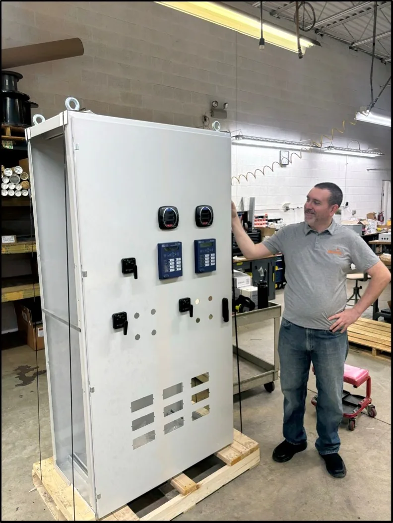 A completed control panel at the Comtec panel shop in Twinsburg, Ohio