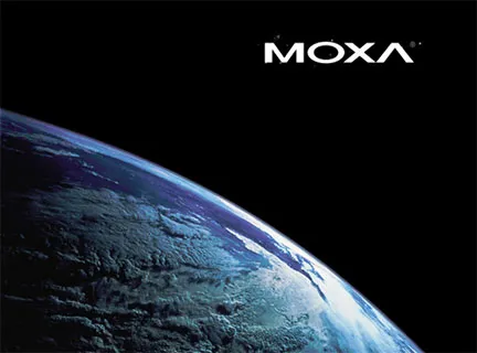 Earth from orbit with the Moxa logo